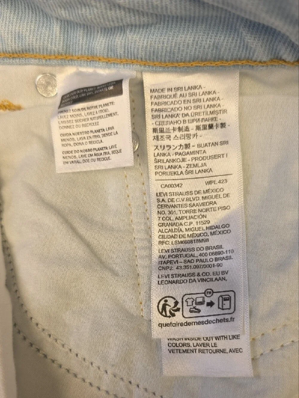 Levi’s Superlow Loose Stripe Jeans Light Wash Two Tone Side Panel 30x32 NEW - Picture 14 of 16
